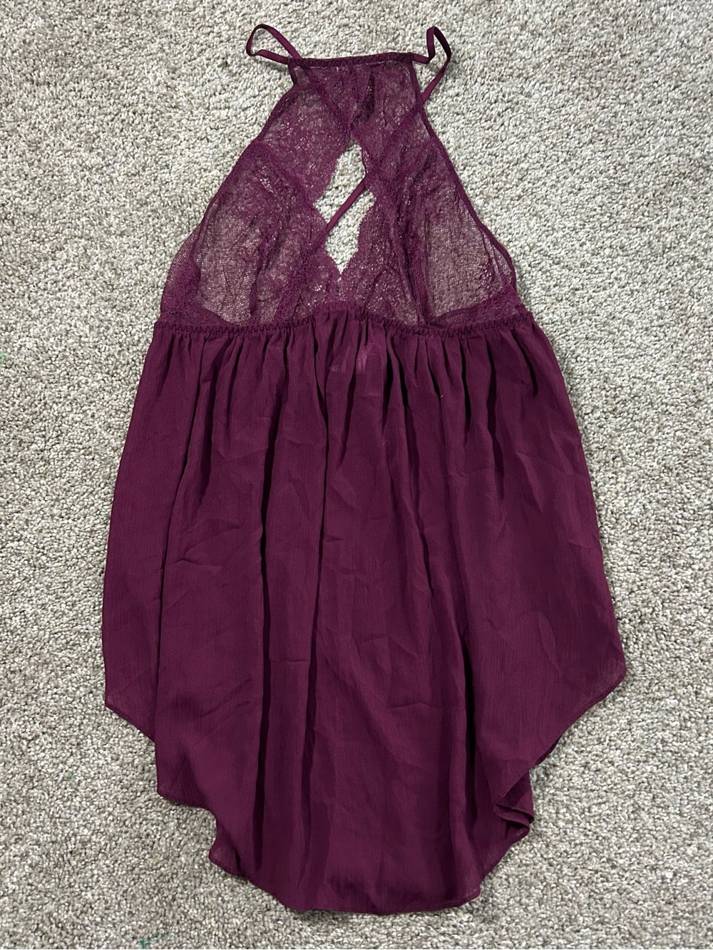 Victoria's Secret Plum Lace Halter Chemise